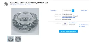 Gran Cenicero de cristal estilo Baccarat