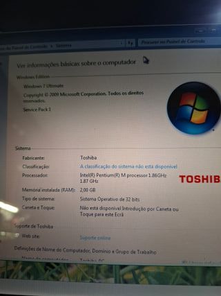Toshiba m70 - Windows 7– Pronto a Usar LP2