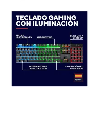 Teclado Disposición QWERTY Español luz led