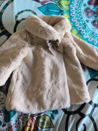 Abrigo peluche bebé rosa 12 meses