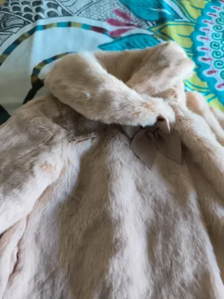 Abrigo peluche bebé rosa 12 meses