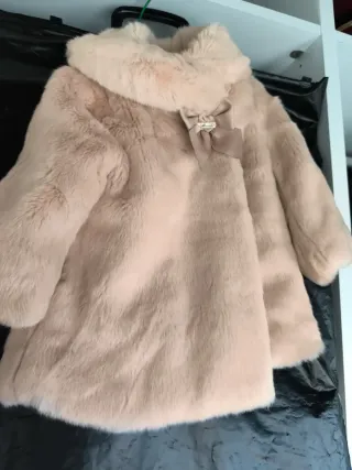 Abrigo peluche bebé rosa 12 meses