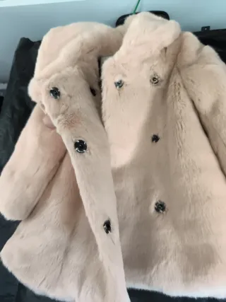 Abrigo peluche bebé rosa 12 meses