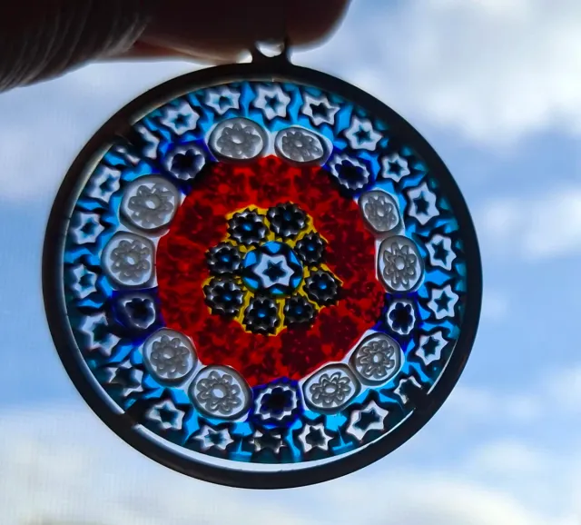 Colgante Murrina Veneziana Multicolor y plata. C