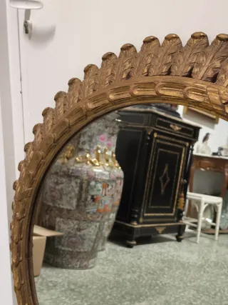 Espejo Redondo Vintage Madera Dorado