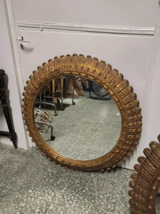 Espejos Redondos Vintage Madera Dorada
