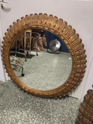 Espejos Redondos Vintage Madera Dorada