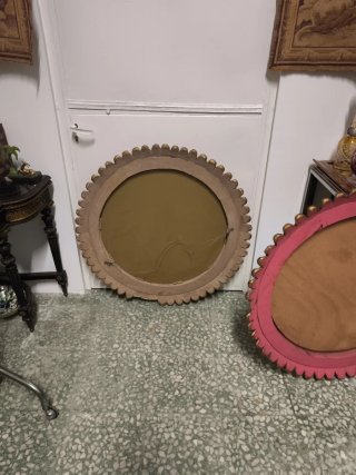 Espejos Redondos Vintage Madera Dorada