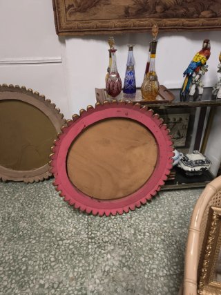 Espejos Redondos Vintage Madera Dorada