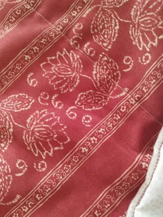 Edredón fino invierno beige y rosa. Reversible