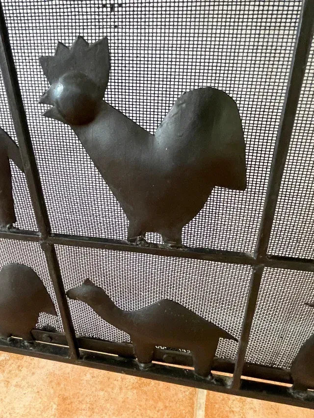 Pantalla Chimenea Hierro Forjado Animales