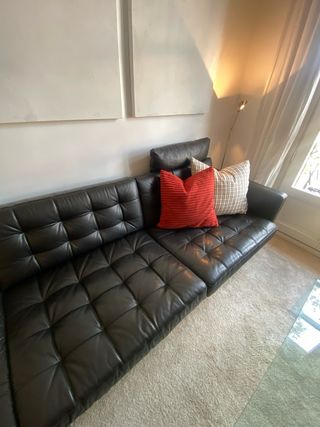 Sofa chaiselongue piel Ikea Landskrona - envio bcn