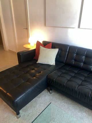 Sofa chaiselongue piel Ikea Landskrona - envio bcn