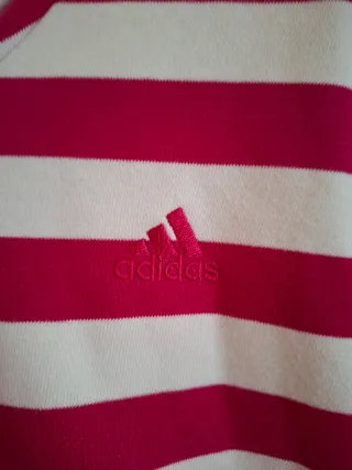 Sudadera Adidas rayas rosa y blanco