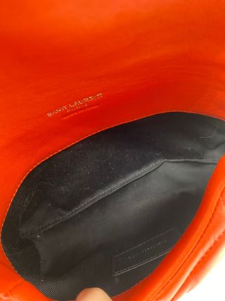 Bolso Clutch Saint Laurent Rojo con Tarjetero