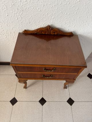 Mesita de noche madera y cristal