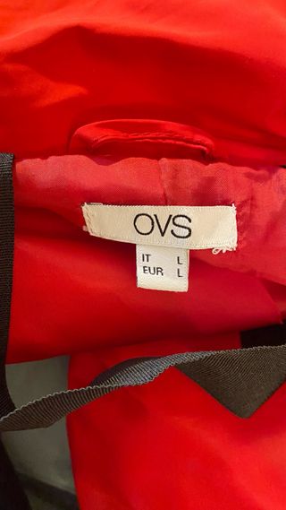 Piumino rosso OVS imbottitura sintetica