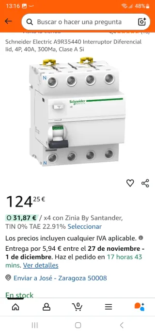 interruptor diferencial iID de Schneider Electric.