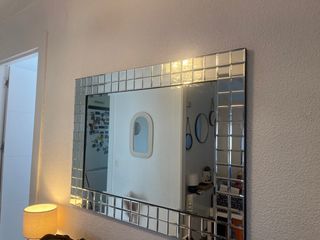 Espejo decorativo plateado Lamparas Roma 95x70