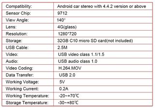 Grabadora de cámara frontal USB para coche