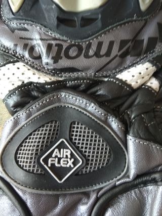 Guantes Moto Cuero Protec Talla M Gris