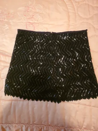 Falda mini lentejuelas negra