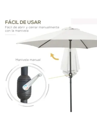 Outsunny Ombrellone da Giardino in Alluminio 260x235