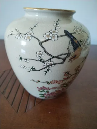 Jarrón Japonés Kutani Cerámica