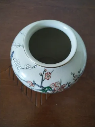 Jarrón Japonés Kutani Cerámica