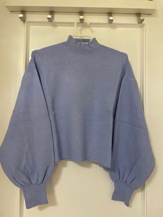 Jersey nuevo de cuello alto azul claro talla XS