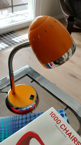 Lámpara Mesa Space Age Halo Design Naranja