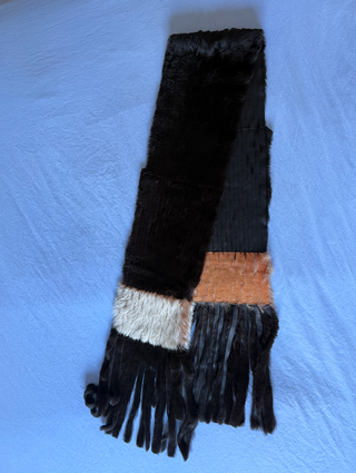 Bufanda de piel. Real fur boho scarf with fringe
