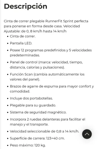 Cinta de Correr Cecotec RunnerFit Plegable