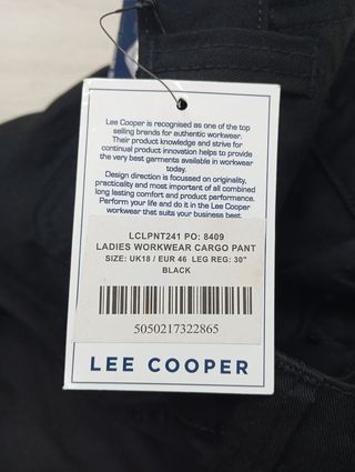 Pantalones Cargo Lee Cooper - Negro - Talla EUR 46