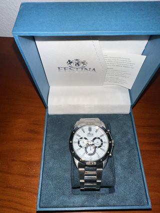 Reloj Lotus Plata y Blanco