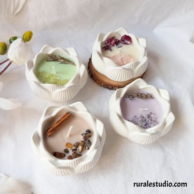 Lote de 4 velas aromáticas de cera soja