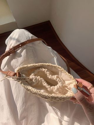 Bolso cesta tejido rafia bandolera