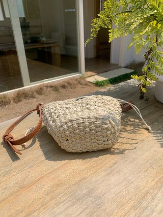 Bolso cesta tejido rafia bandolera