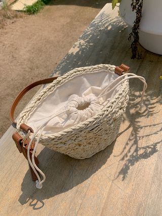 Bolso cesta tejido rafia bandolera