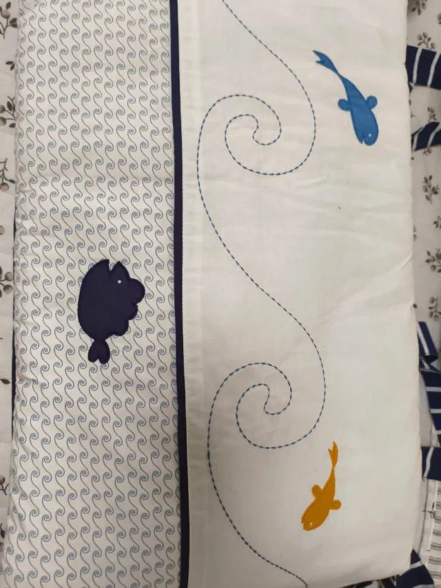 Juego Cuna Infantil Decoración Ballenas Peces