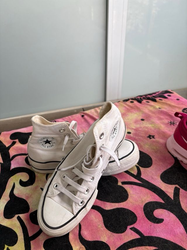 Converse Doble Plataforma Blancas