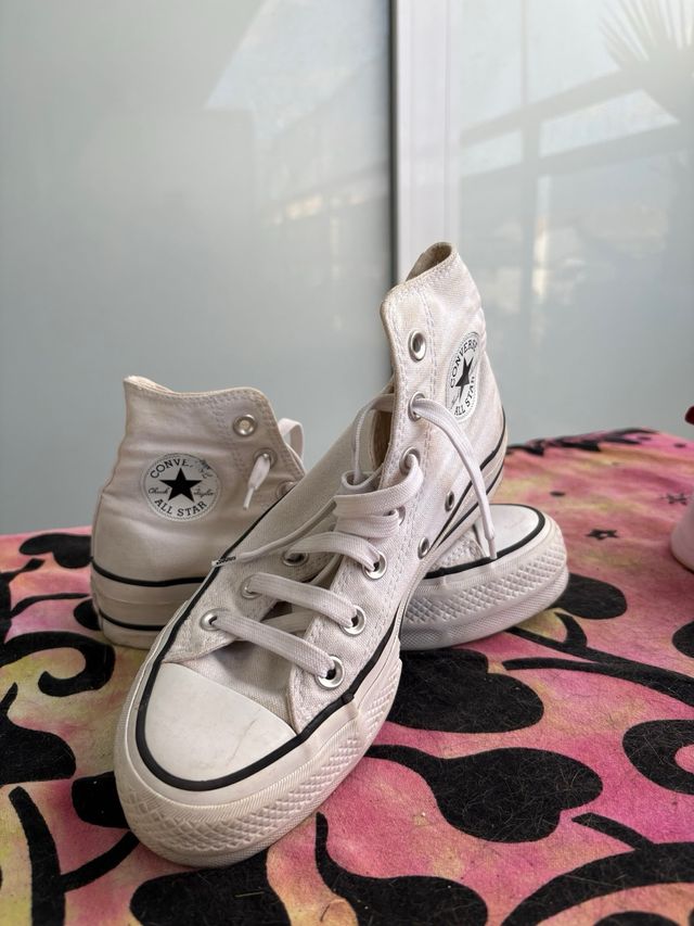 Converse Doble Plataforma Blancas