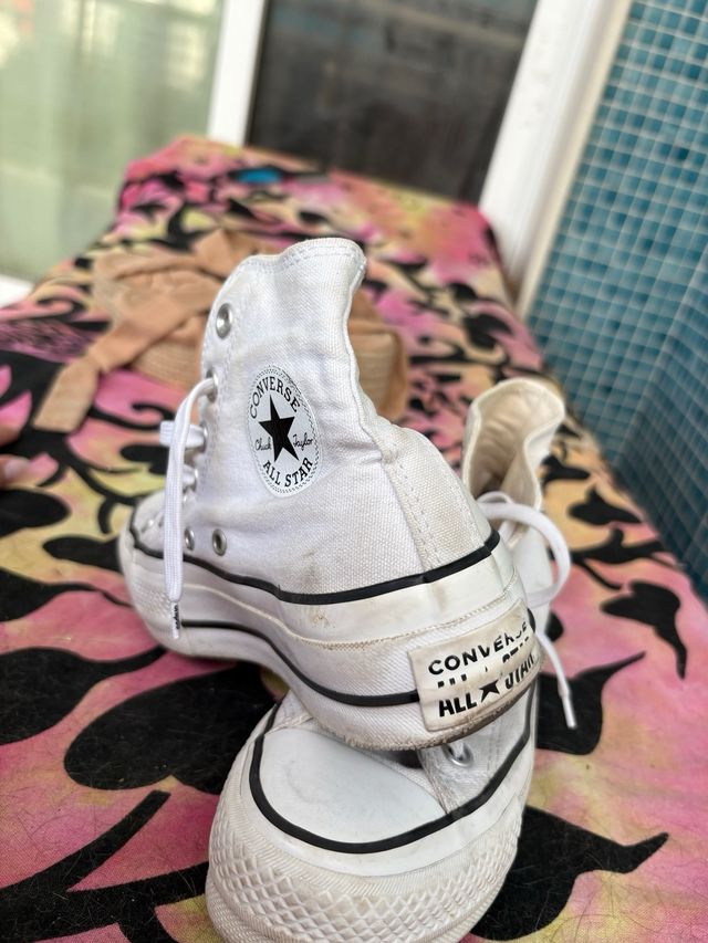 Converse Doble Plataforma Blancas