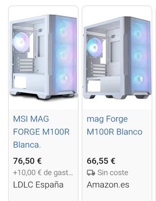 MSI MAG Forge M100R Caja PC Blanca