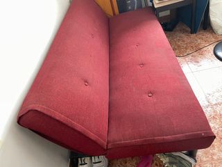 Sofá Cama Rojo Tela