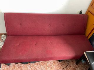 Sofá Cama Rojo Tela