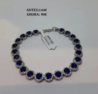 Pulsera plata y piedras
