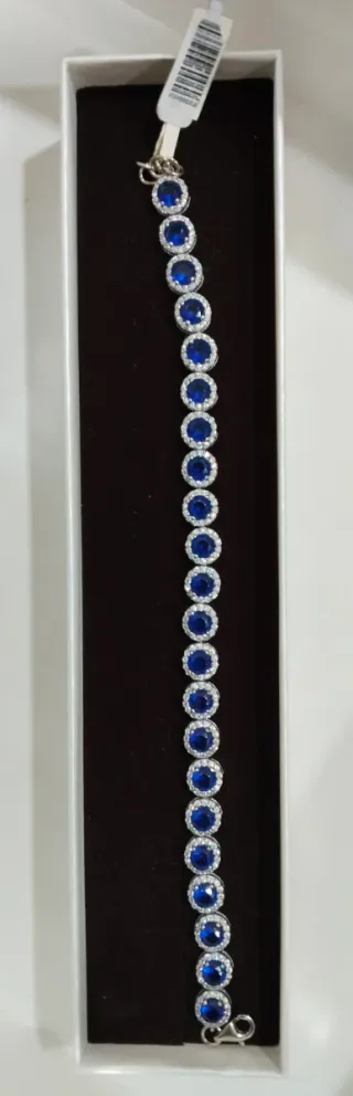 Pulsera plata y piedras