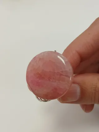 Anel Pedra Natural Ágata Rosa