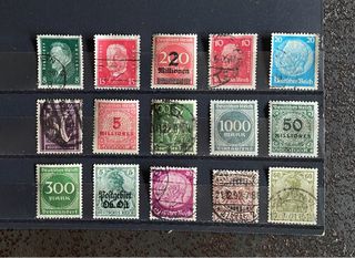 15 Sellos Alemania Reich usados